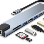 USB C HUB, 8 in 1 USB C Adapter with 4K HDMI